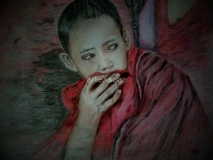 Thinking buddhist child