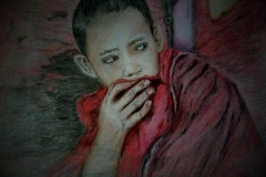 Thinking buddhist child